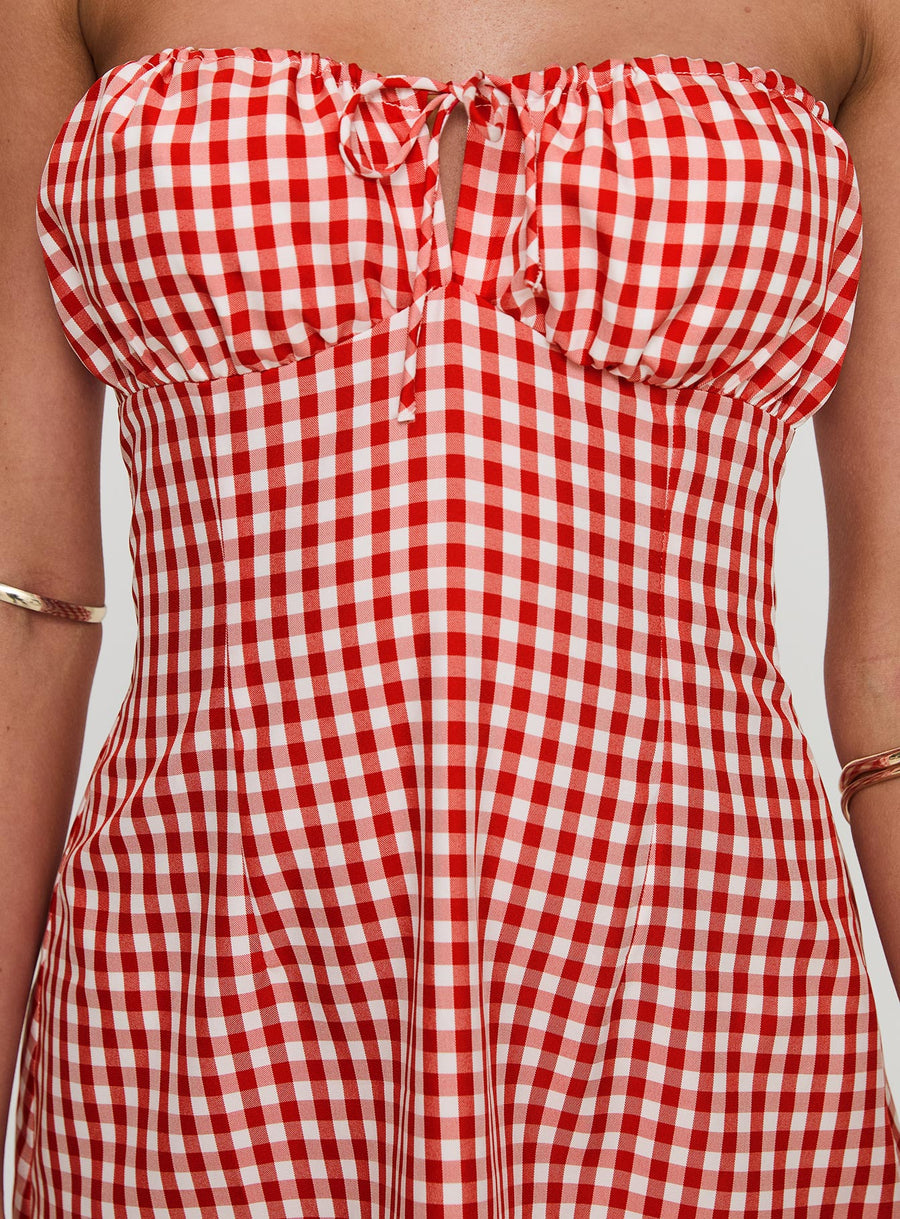 Double Date Mini Dress Red Gingham · photo 6