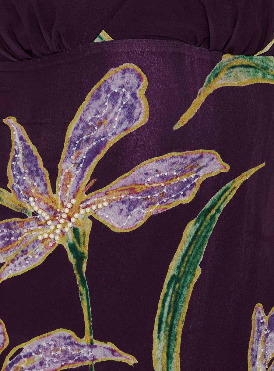 Isakaia Beaded Mini Dress Purple Floral · photo 6