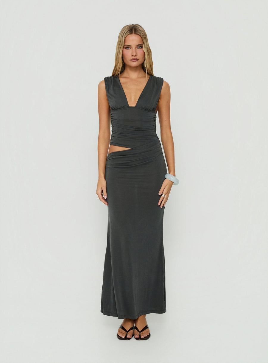 Evelen Thick Strap Maxi Dress Grey · photo 6