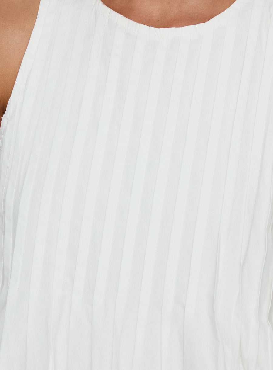 Dreamboat Pleated Mini Dress White · photo 6