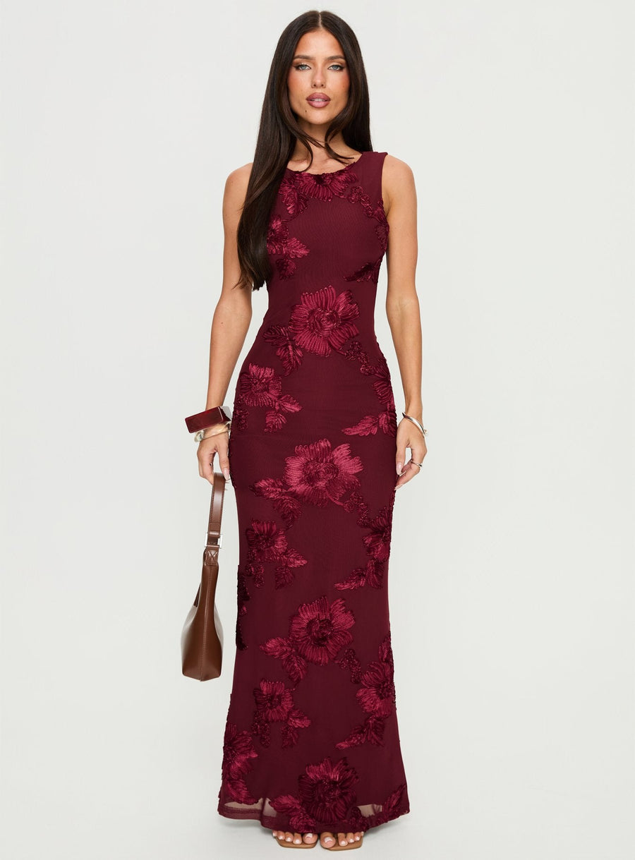 Fionna Floral Maxi Dress Burgundy · photo 7
