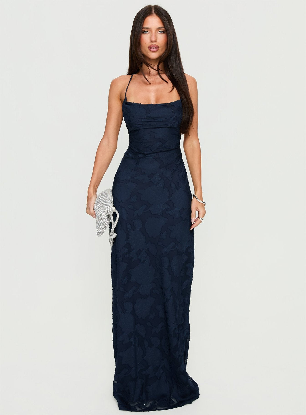 Celena Maxi Dress Navy Burnout