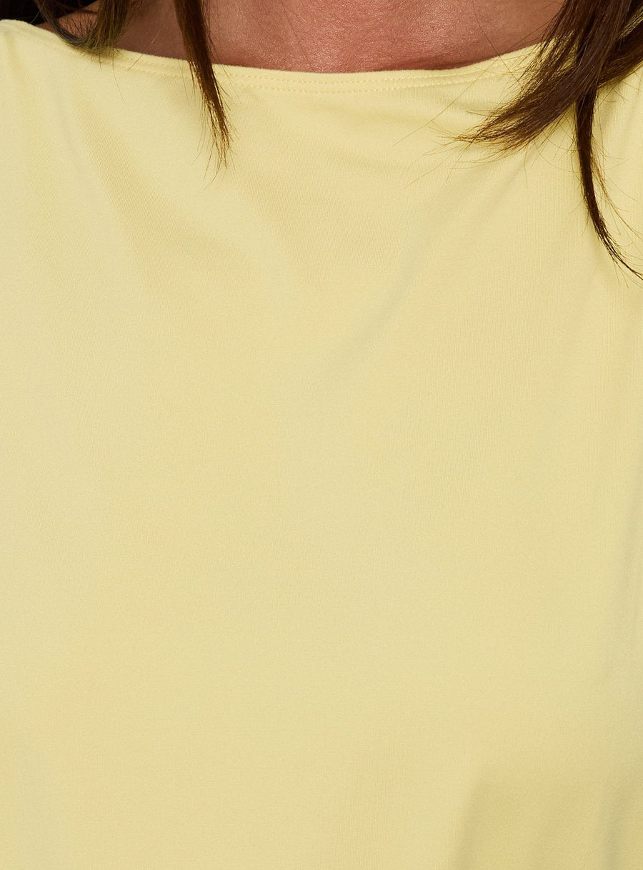 Gysello Low Back Slouchy Mini Dress Banana Yellow · photo 7