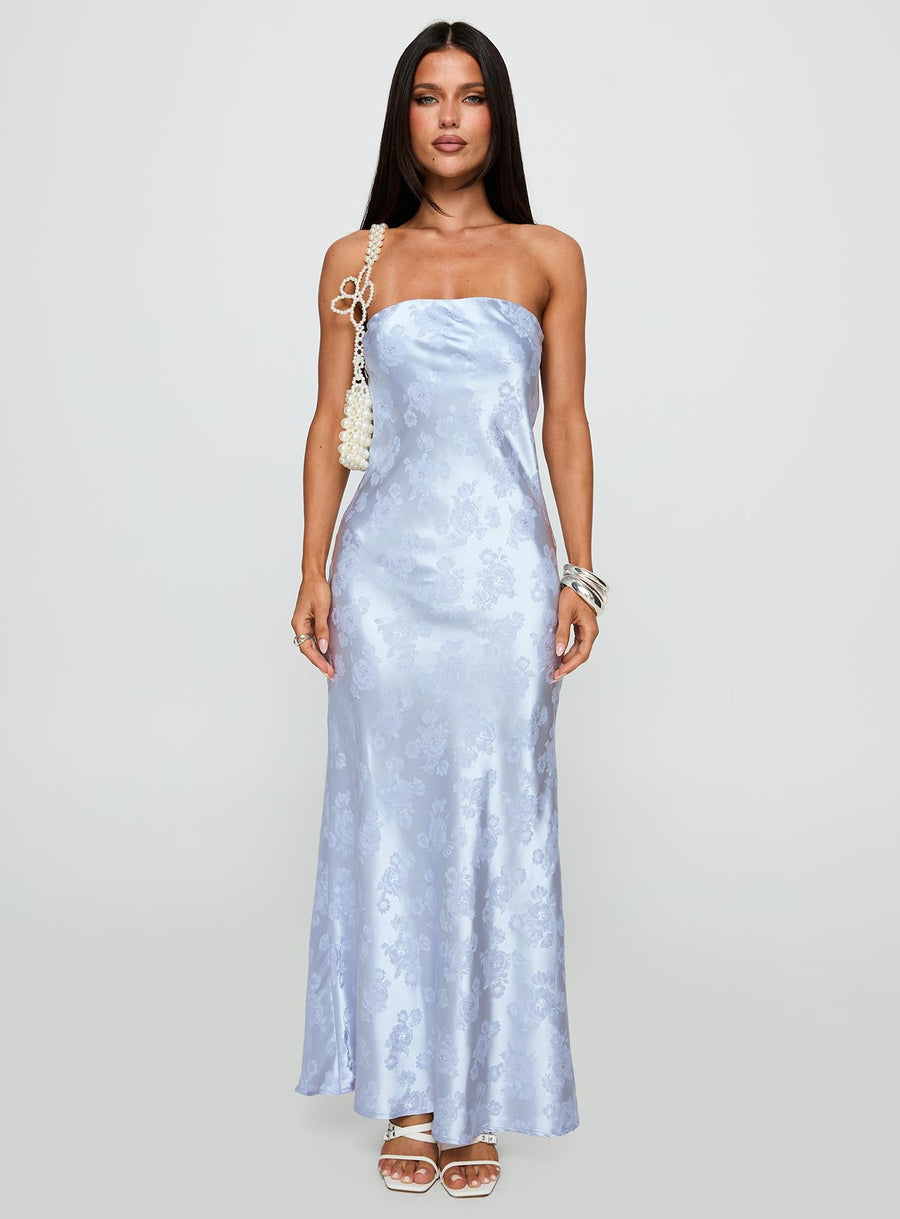 Haley Maxi Dress Blue Jacquard · photo 7