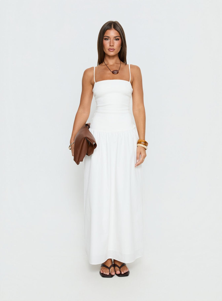 Erroll Drop Waist Knit Maxi Dress White · photo 7