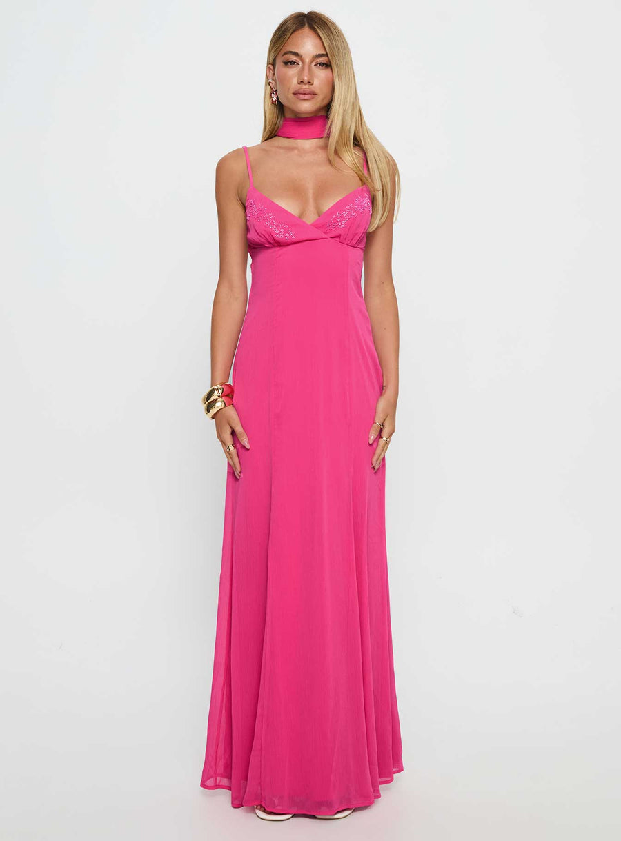 Jadira Scarf Maxi Dress Guava · photo 7