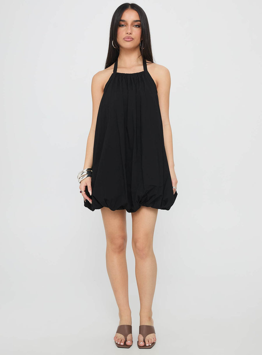 Friandise Bubble Hem Mini Dress Black · photo 6