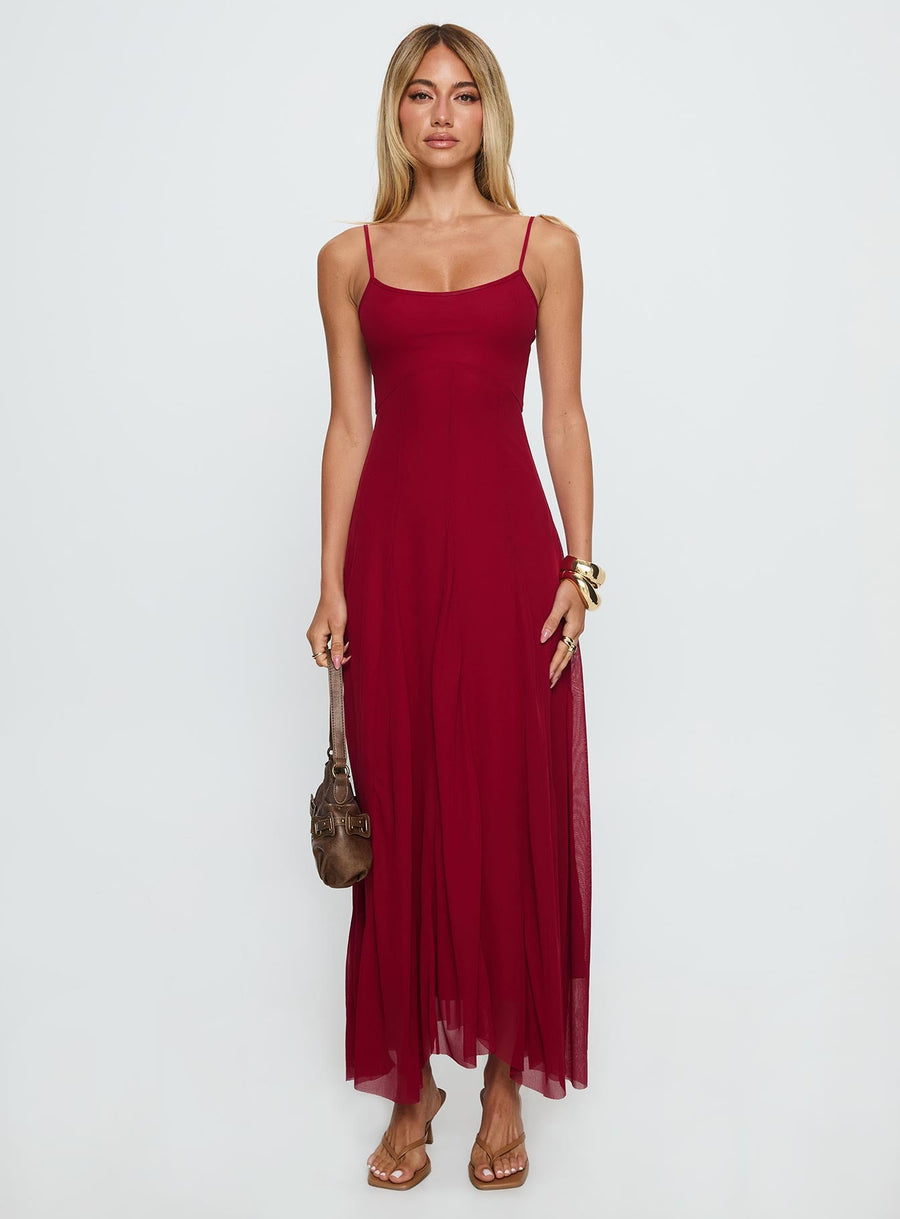 Janeira Pleat Maxi Dress Red · photo 6