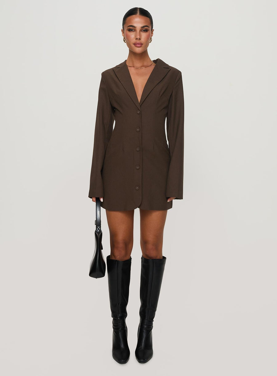 Dianah Blazer Mini Dress Brown · photo 6