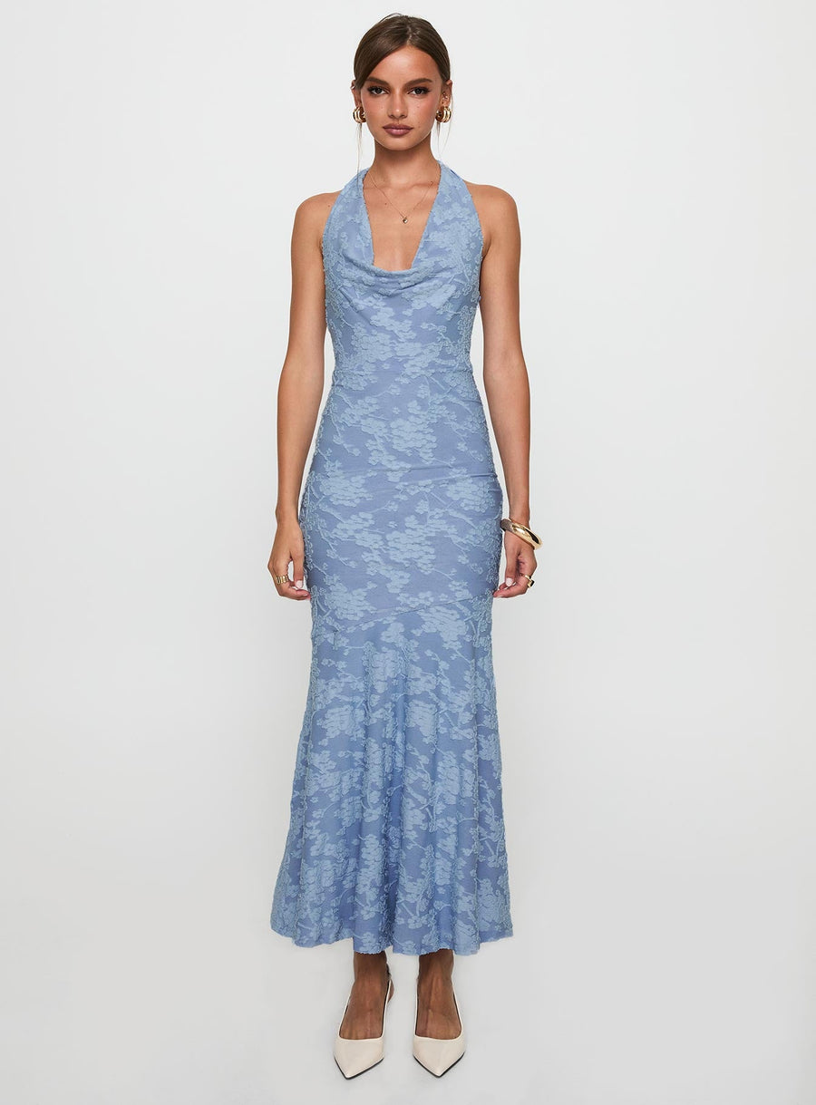Aymie Halter Maxi Dress Blue · photo 6