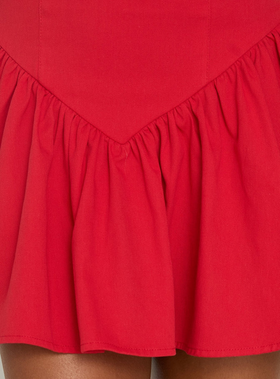 Esatora Halter Flare Mini Dress Red · photo 7