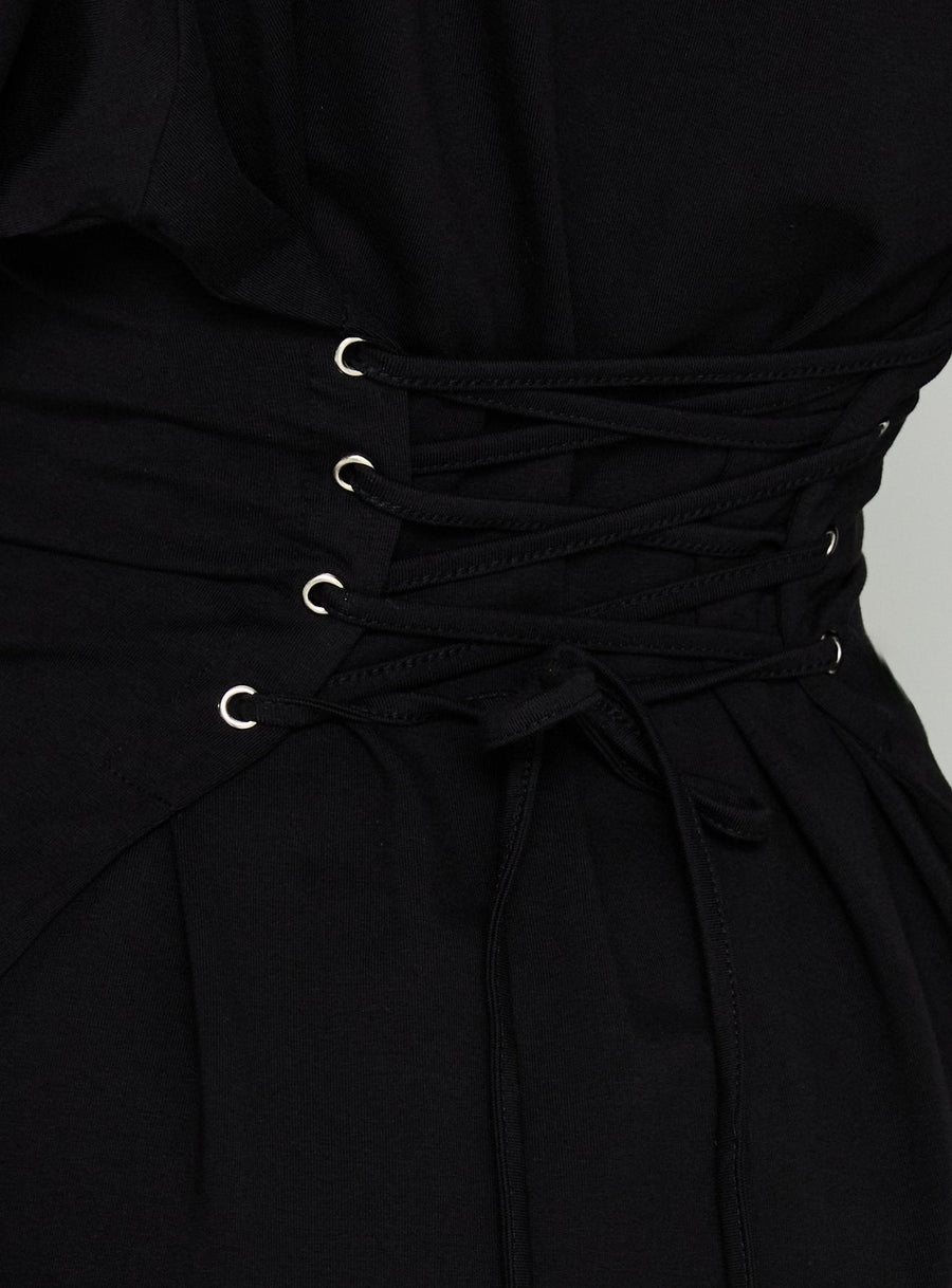 Enzia Raglan Lace Up Mini Dress Black · photo 7