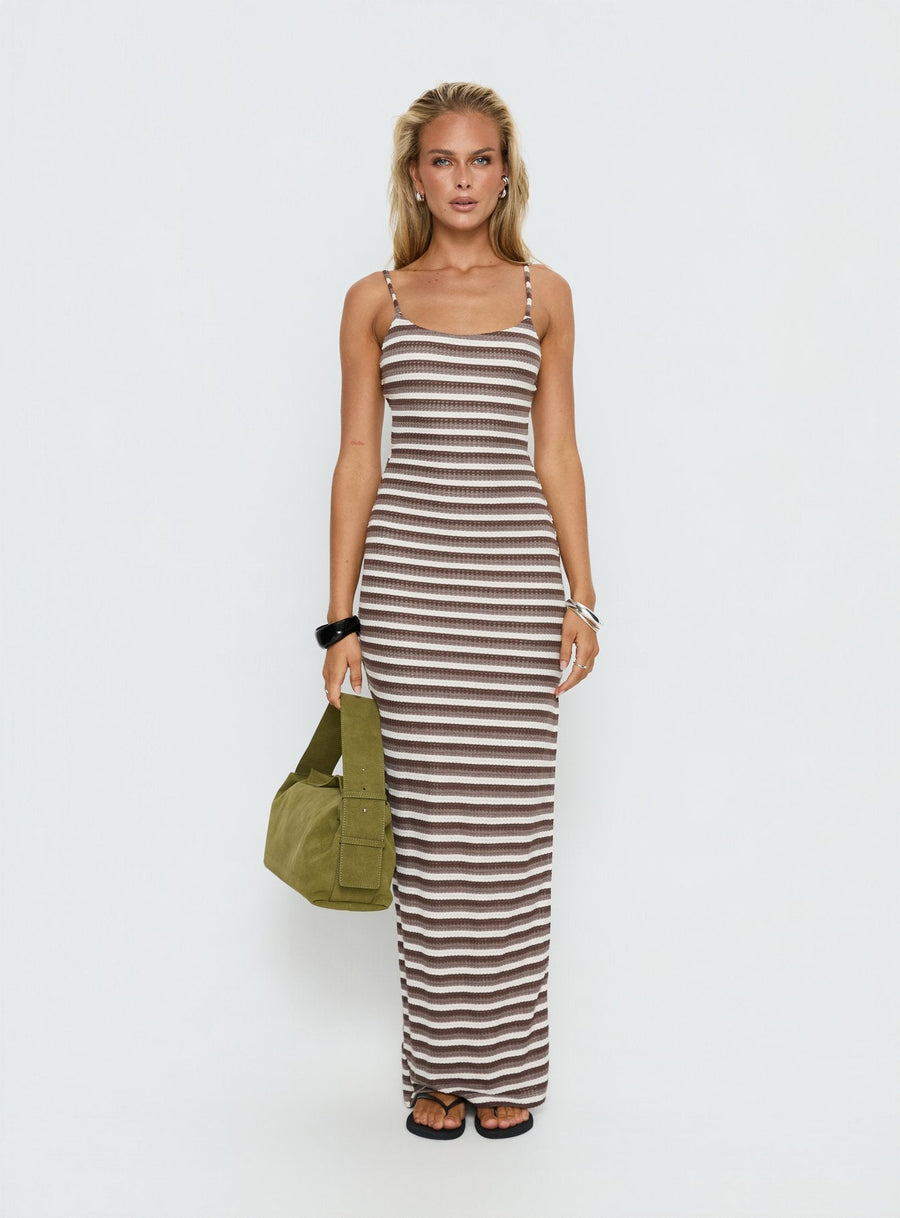 Elestria Maxi Dress Brown Stripe · photo 7