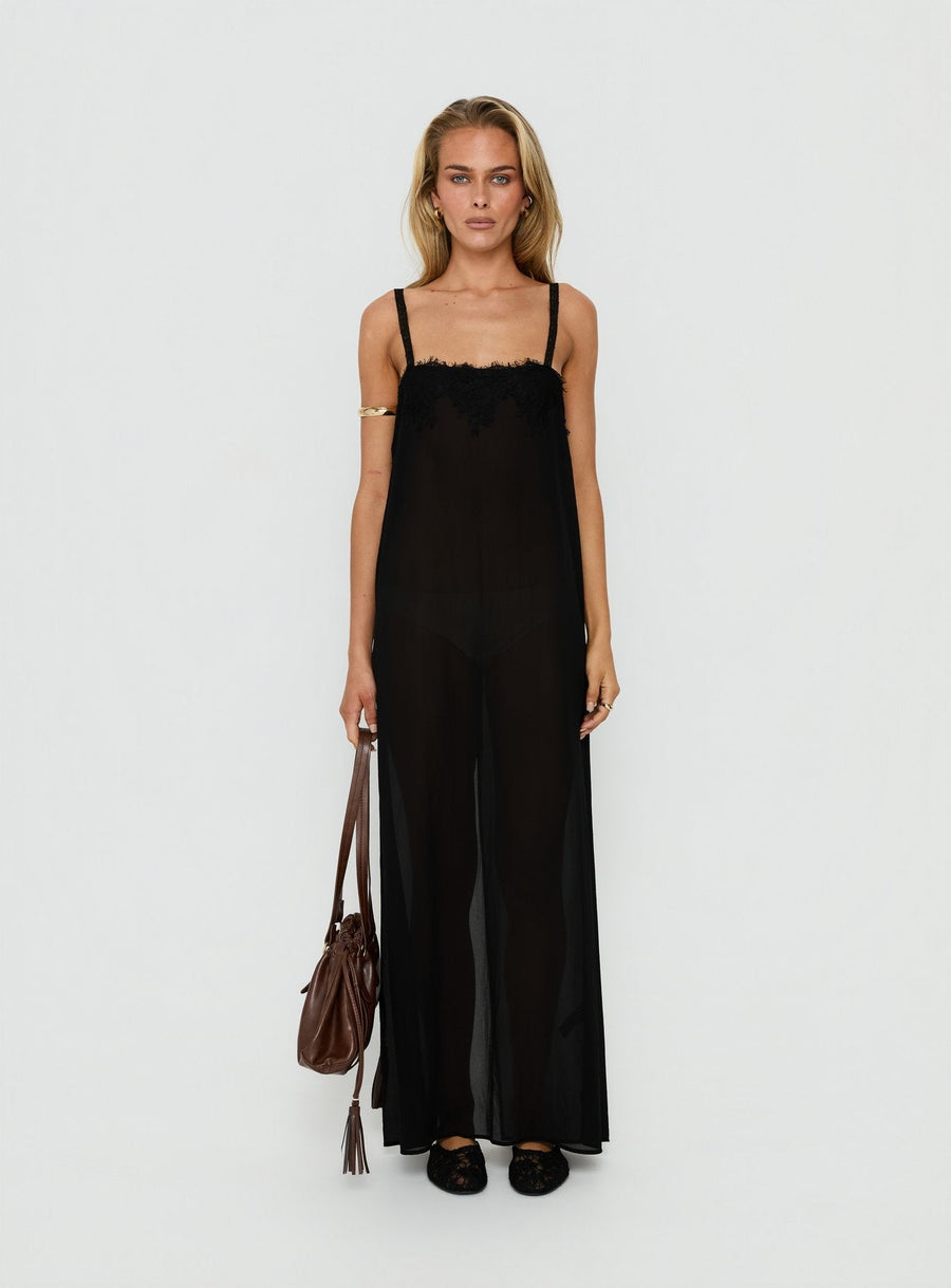 Glacial Sheer Maxi Dress Noir · photo 7