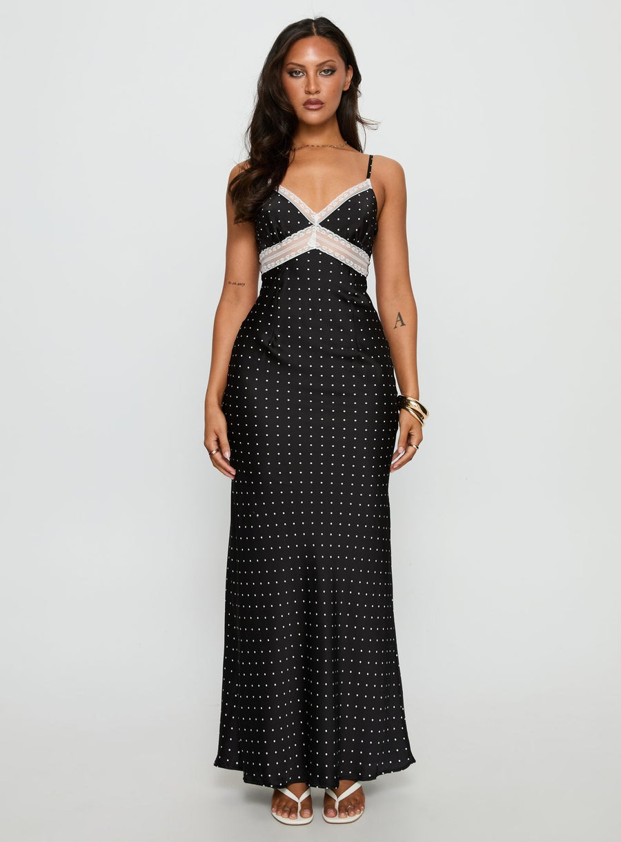 Inki Lace Maxi Dress Black Polka Dot · photo 6