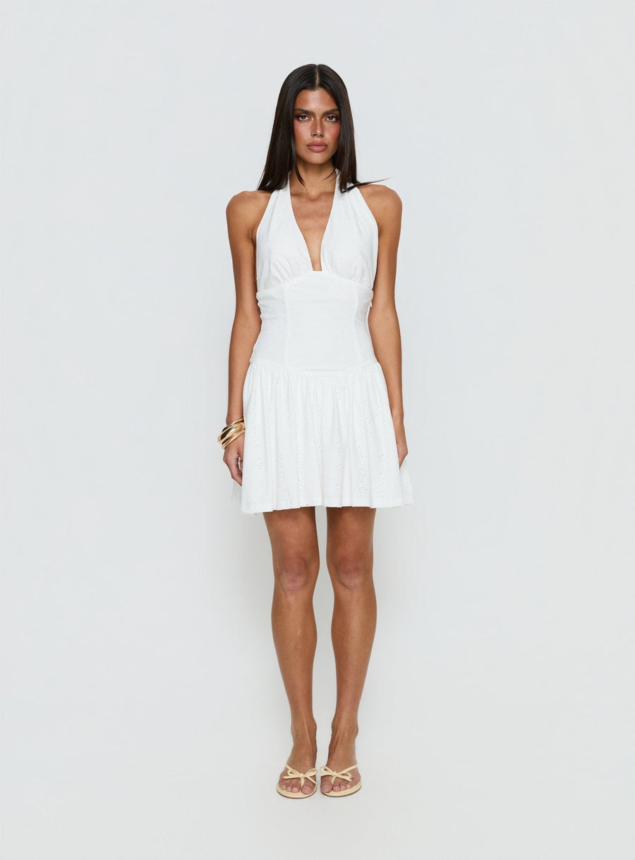 Imojen Halter Mini Dress White · photo 7