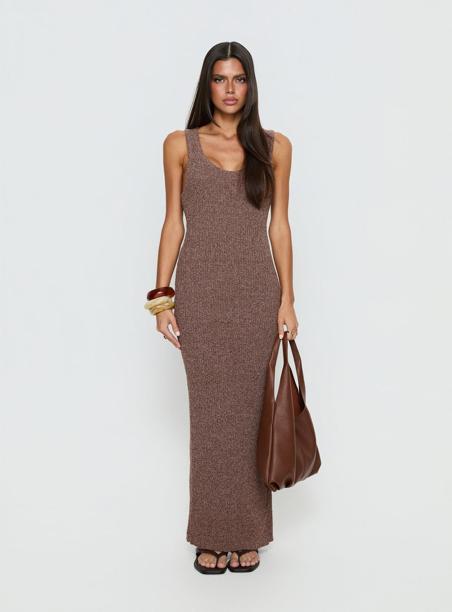 Imirisa Scoop Knit Maxi Dress Mocha · photo 6