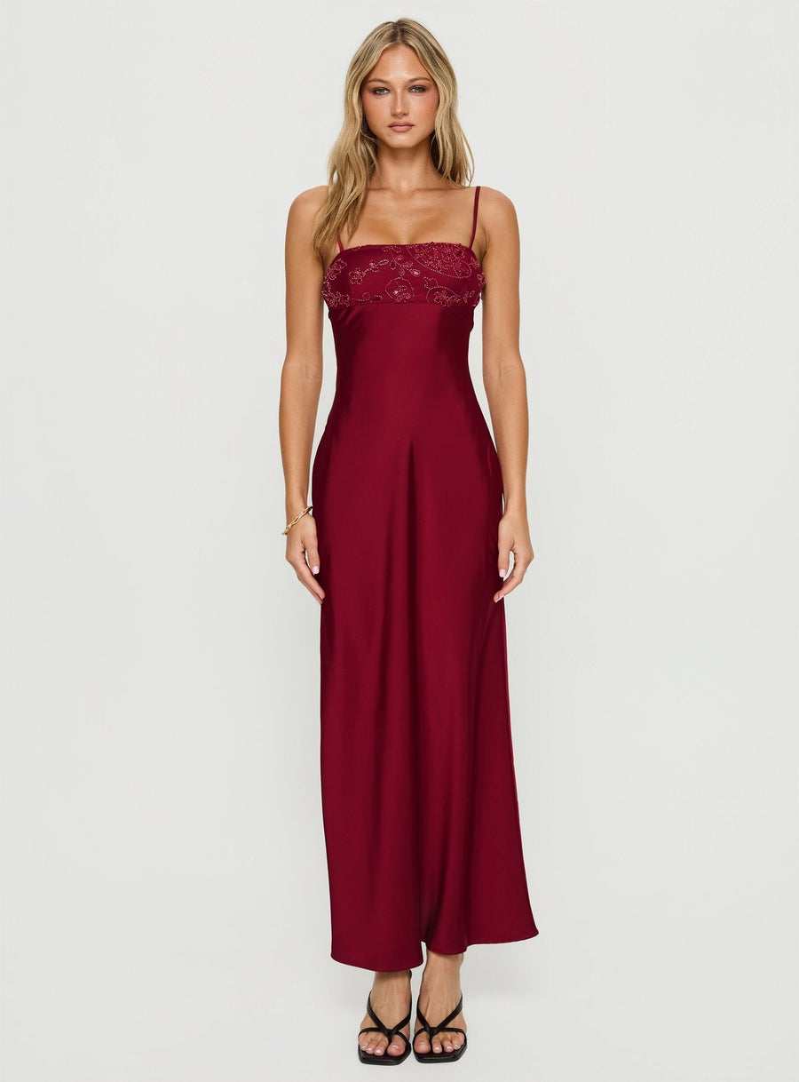 Engracia Sequin Maxi Dress Burgundy · photo 7