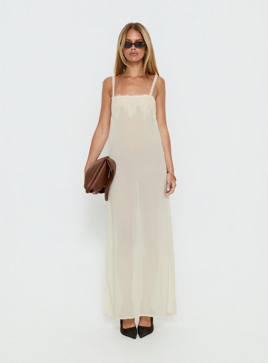 Glacial Sheer Maxi Dress Butter · photo 7