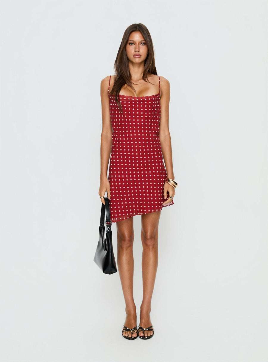 Elisabetta Mini Dress Burgundy Polka Dot · photo 7