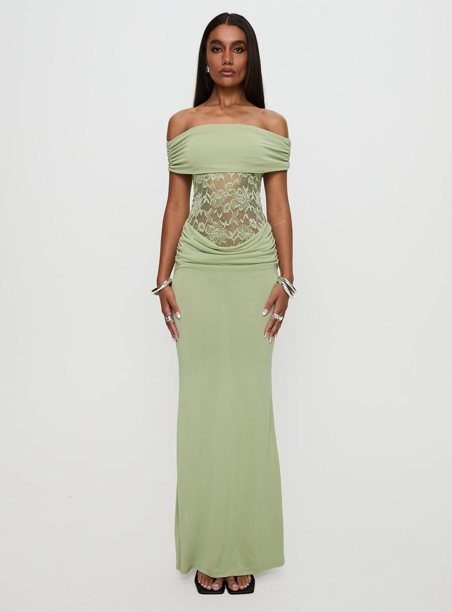 Gwendolen Off The Shoulder Maxi Dress Green · photo 7