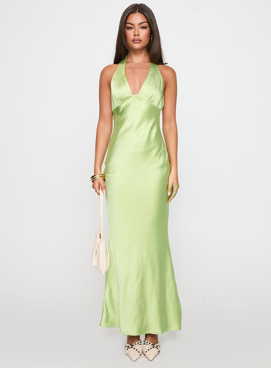 Gloriana Halter Maxi Dress Green · photo 7