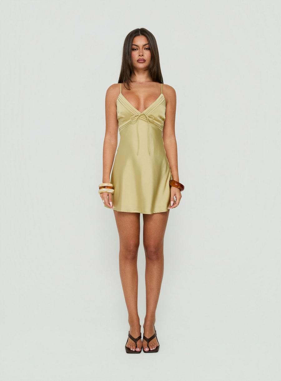 Iseabal V Neck Mini Dress Green · photo 7