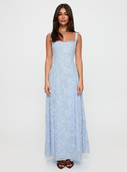 Margaux Burnout Maxi Dress Blue