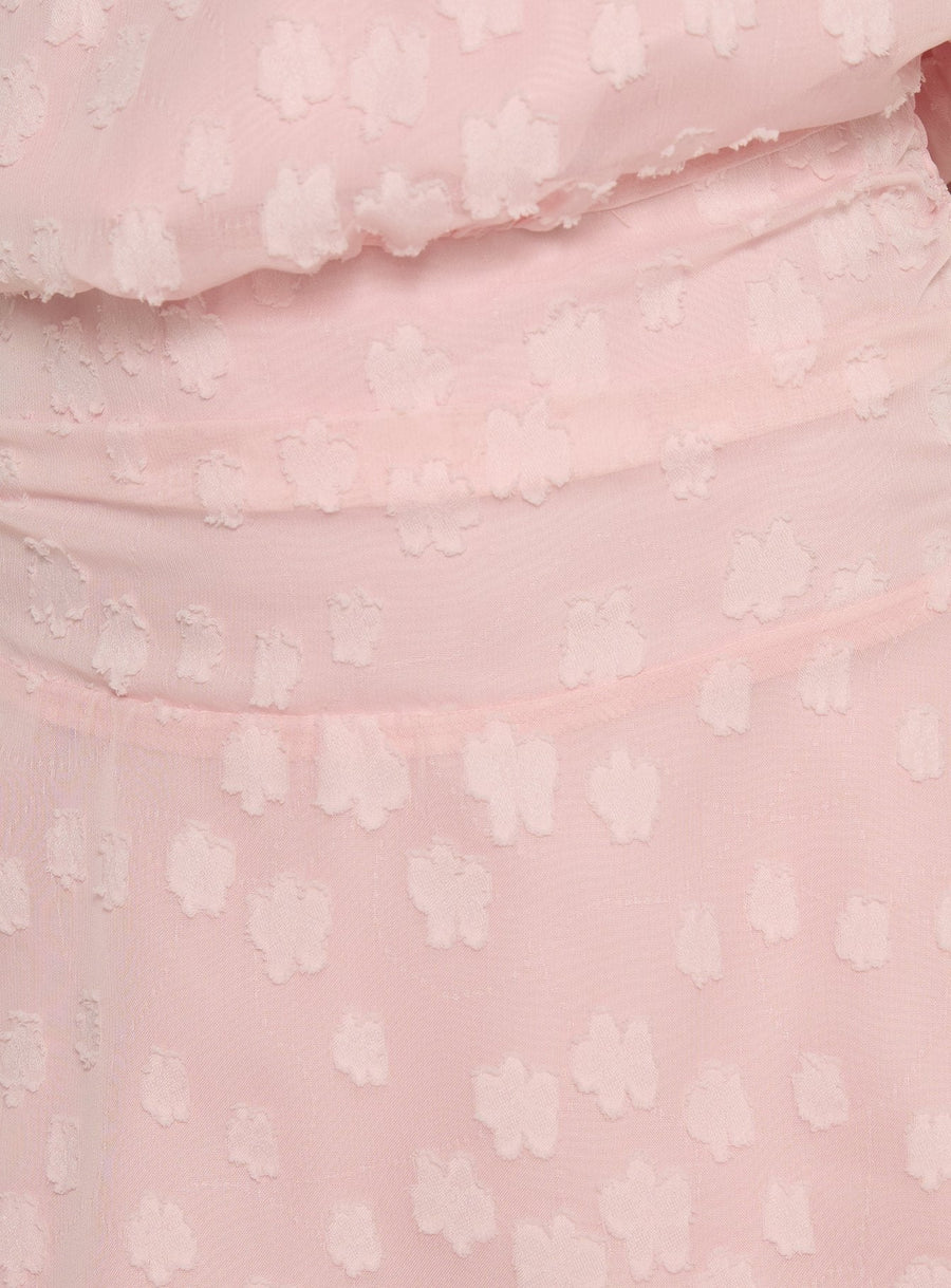 Eurythmic Scarf Halter Mini Dress Pink Jacquard · photo 7