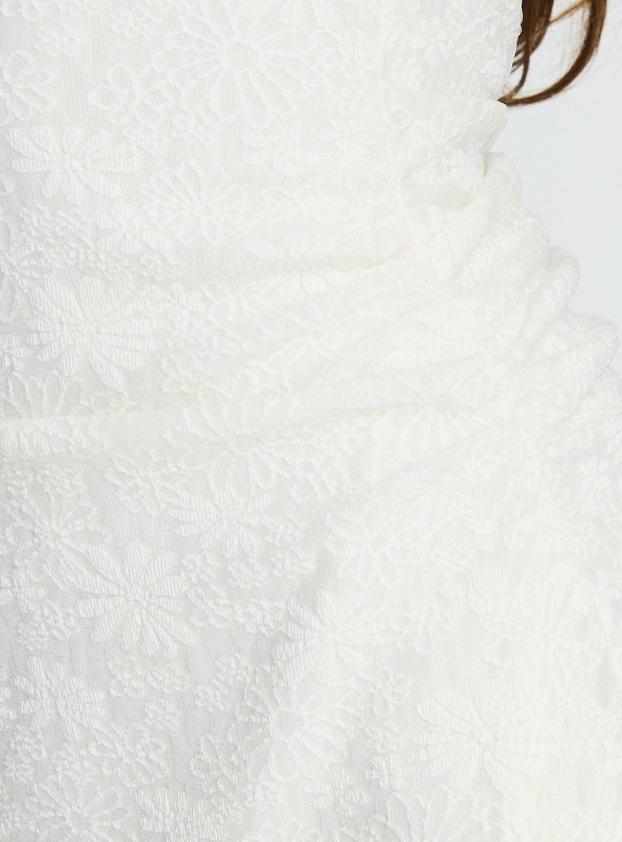 Falling Stars Ruched Mini dress Cream · photo 7