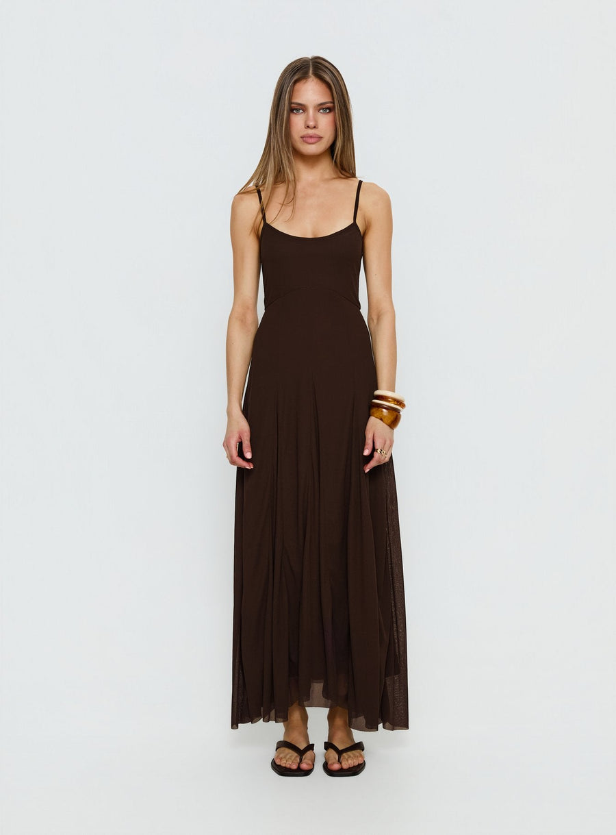 Janeira Pleat Maxi Dress Chocolate · photo 6