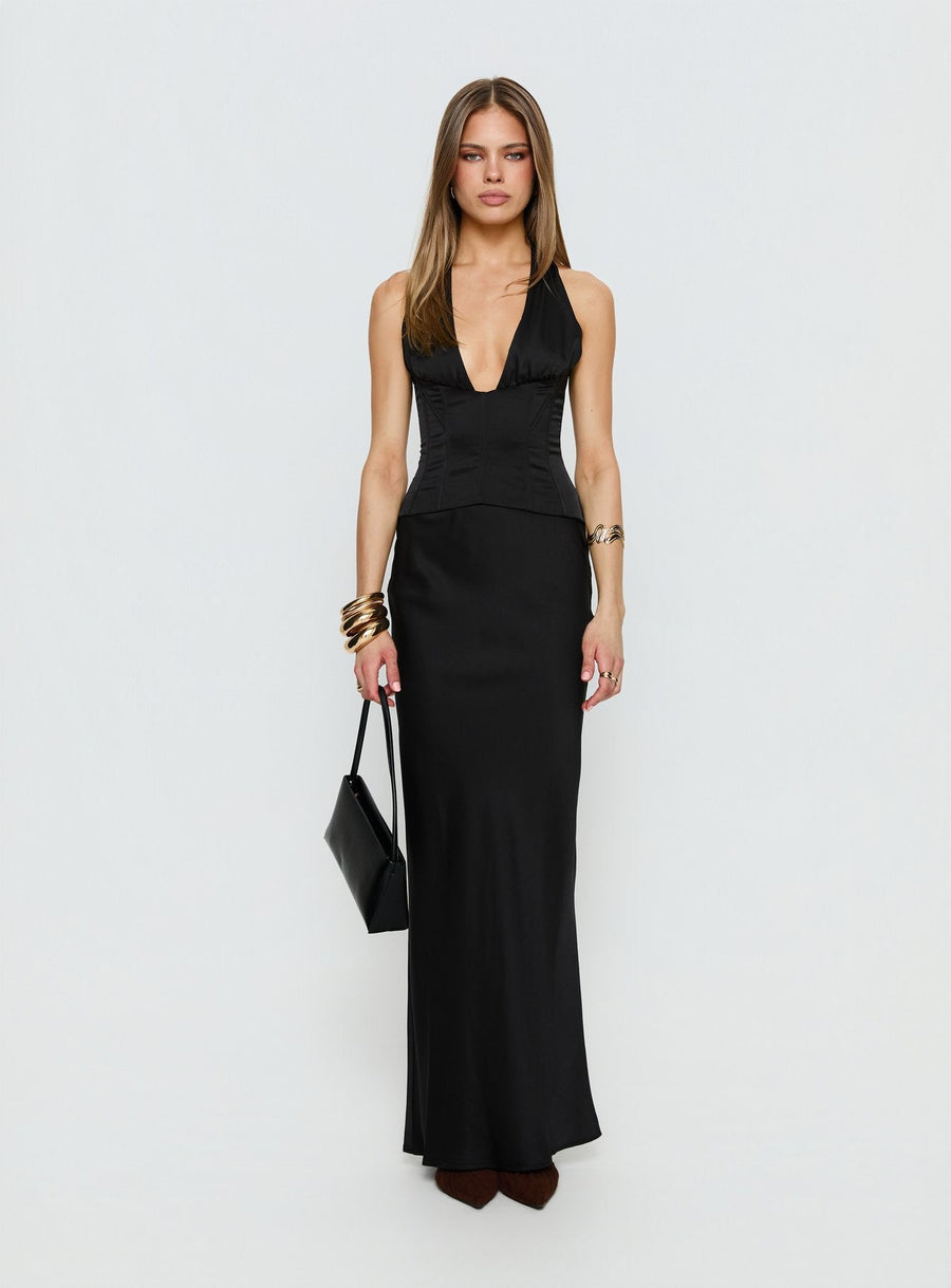 In A Trance Halter Corset Maxi Dress Black · photo 7