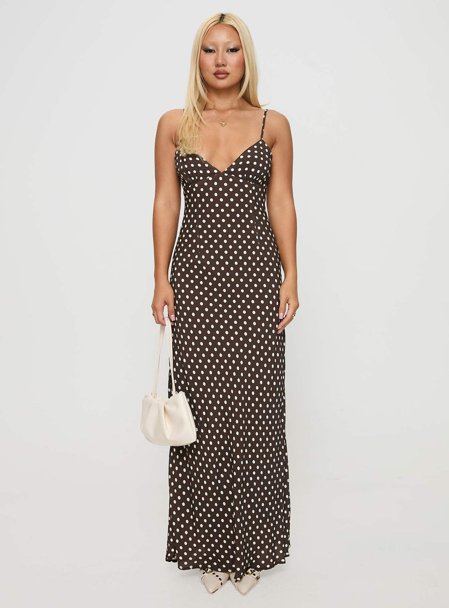 Jorjana Maxi Dress Brown / White Polka Dot · photo 7