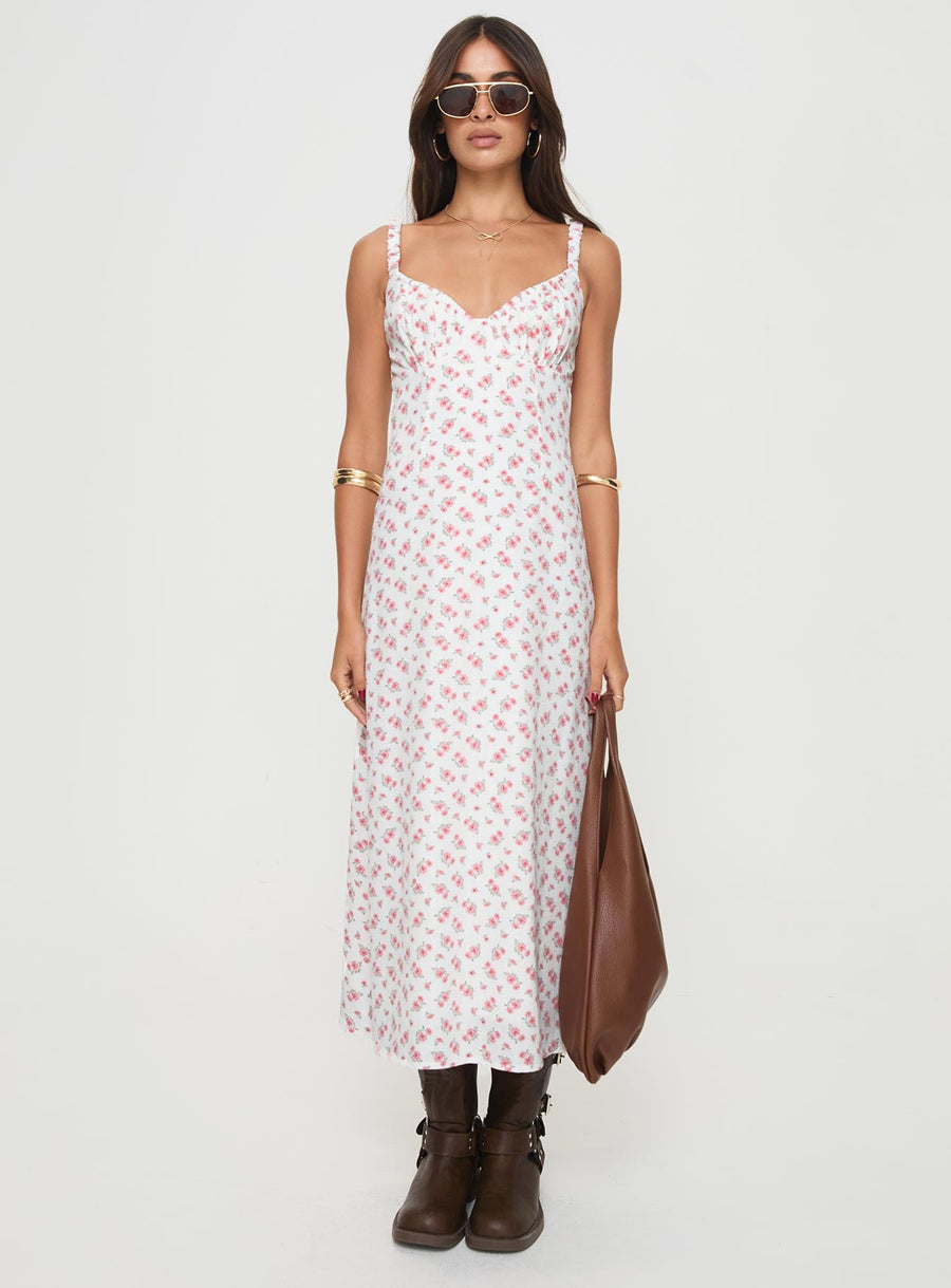 Georgia Midi Dress White / Pink Floral · photo 7