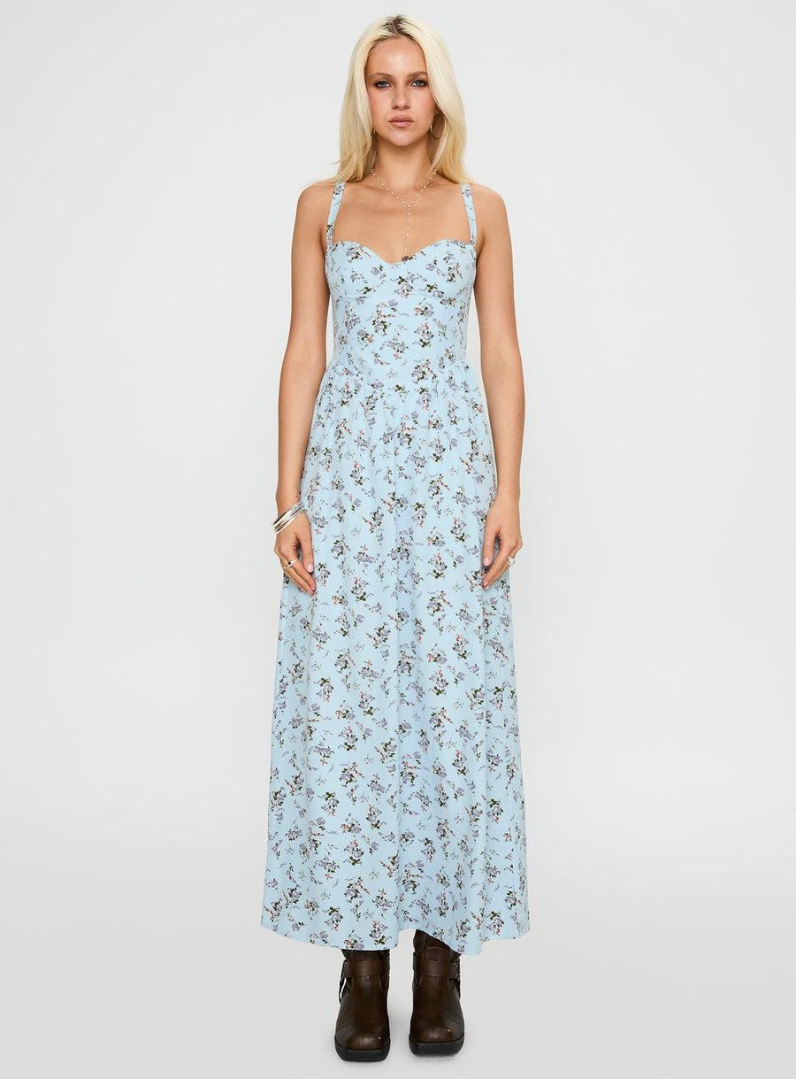 Izebella Maxi Dress Blue Floral · photo 6
