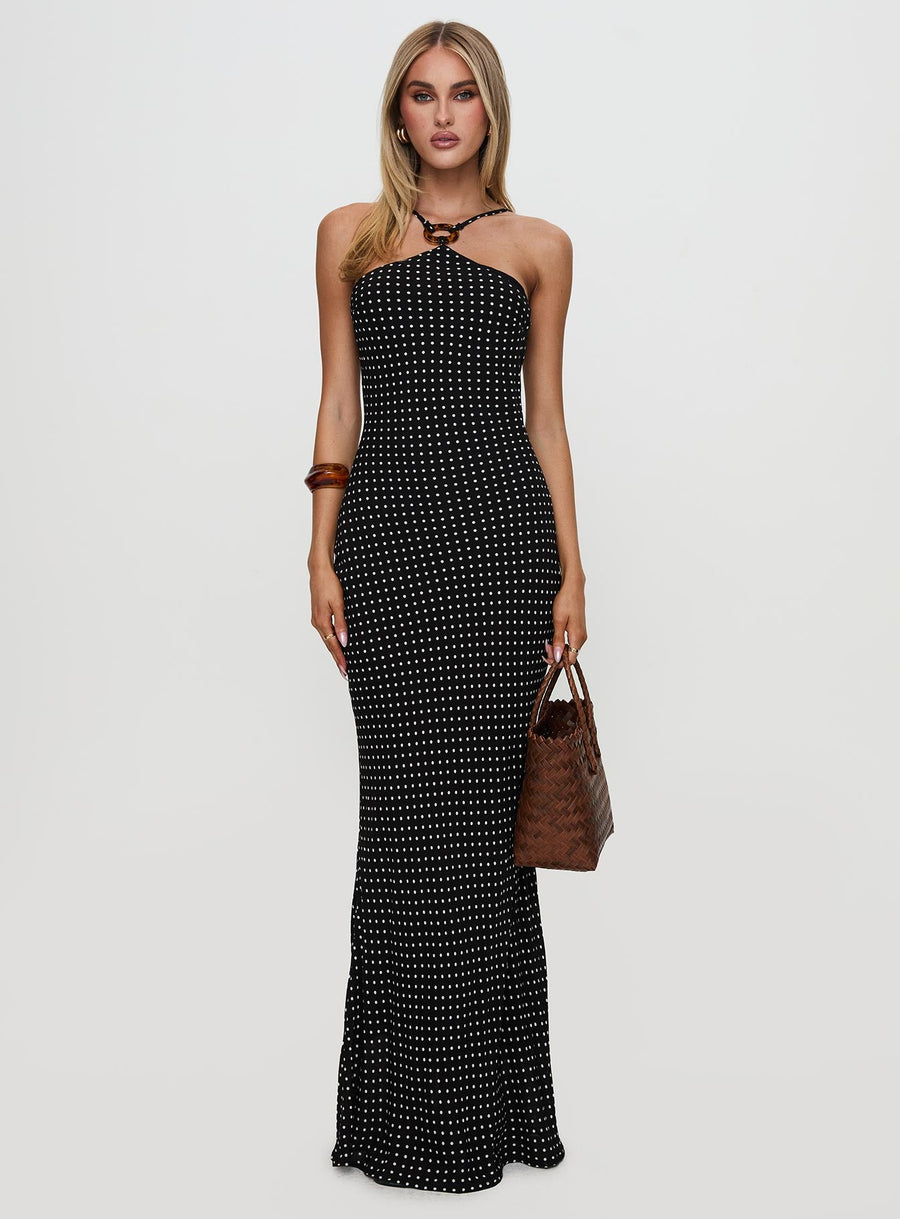 Evyn Halter Maxi Dress Polka Dot · photo 6