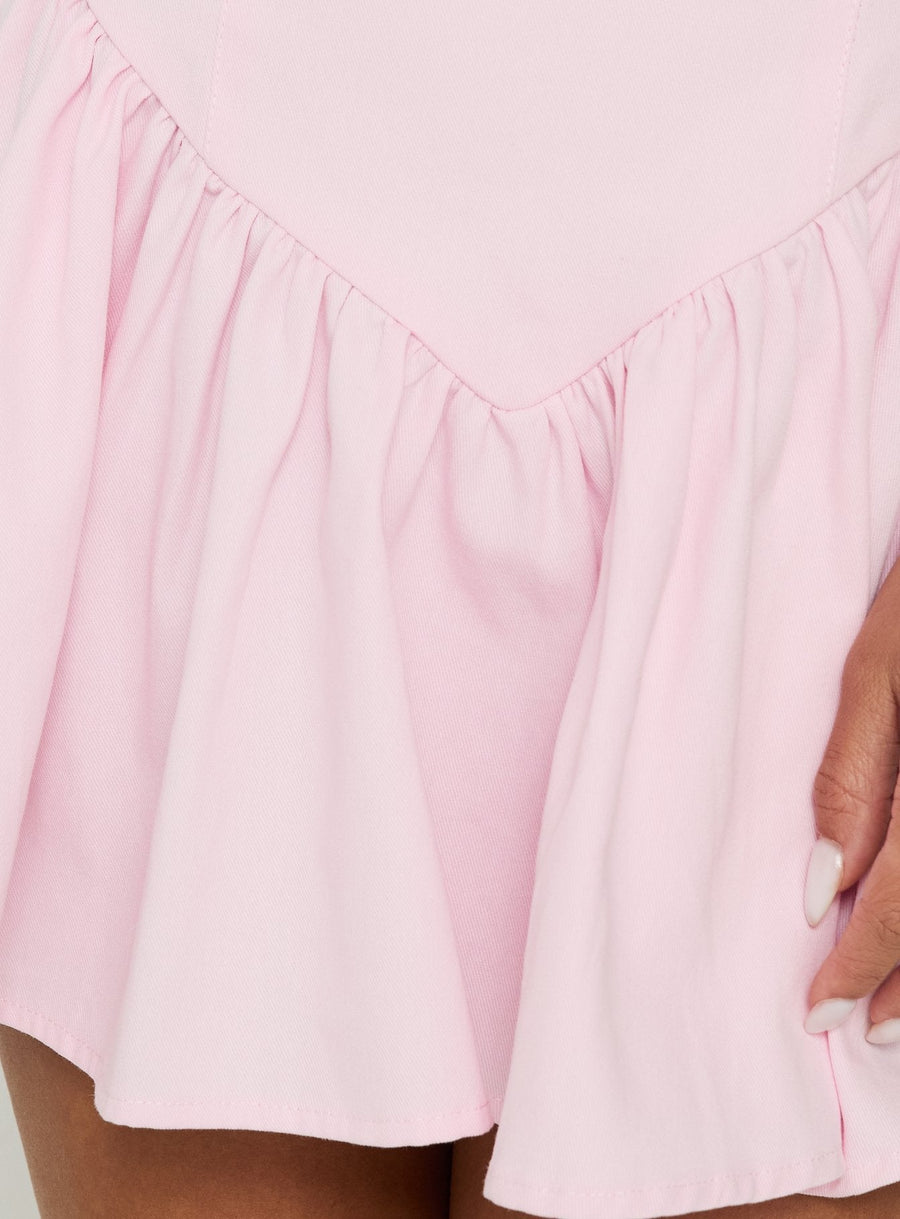 Esatora Halter Flare Mini Dress Pink · photo 7