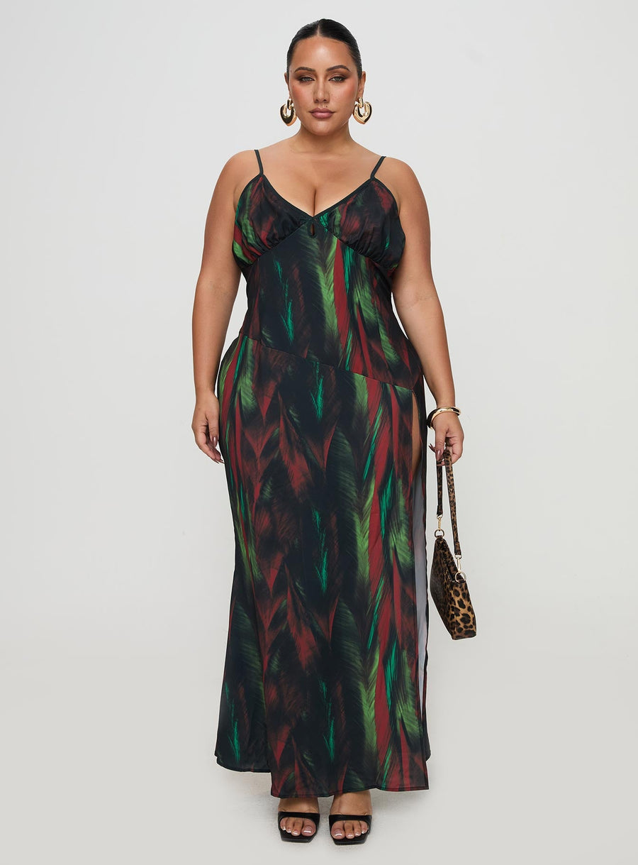 Feather Maxi Dress Multi Curve · photo 7