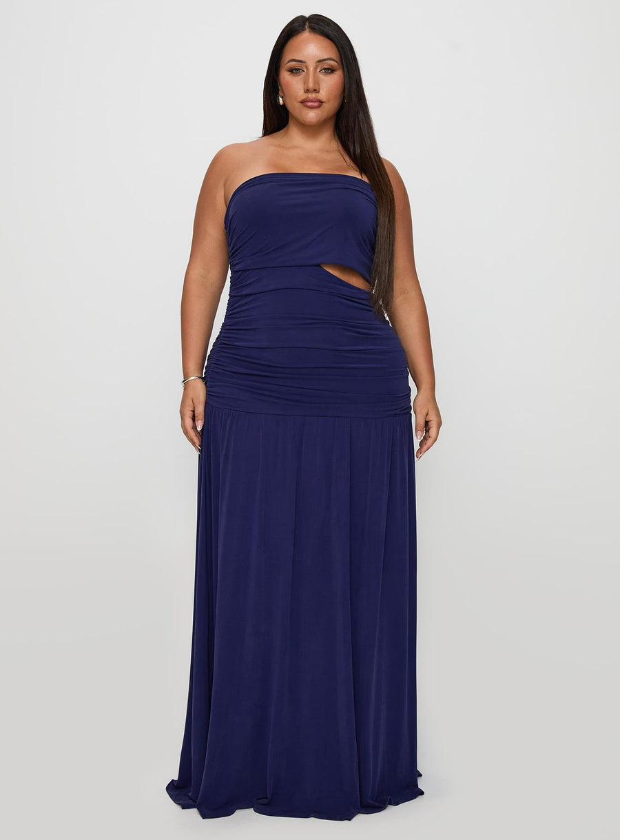 Grandeur Strapless Maxi Dress Navy Curve · photo 7