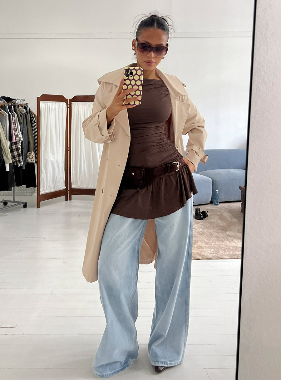 Mind Reader Ruched Mini Dress Brown · photo 10