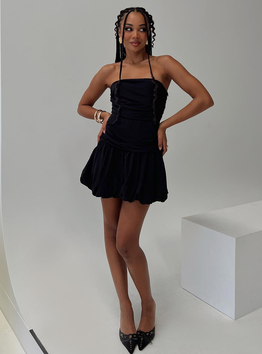 Glamour Girl Strapless Bubble Hem Mini Dress Black · photo 8