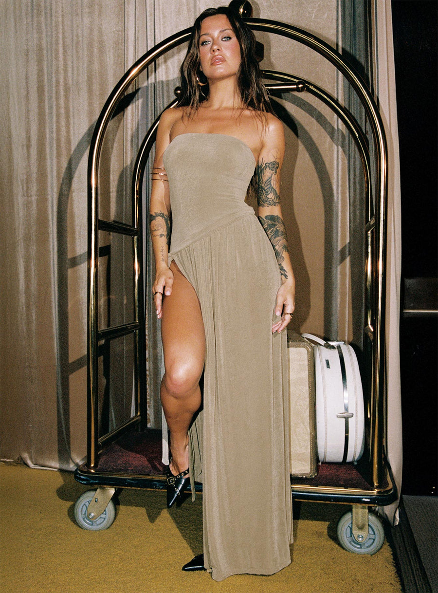 Inka Strapless Maxi Dress Taupe · photo 11