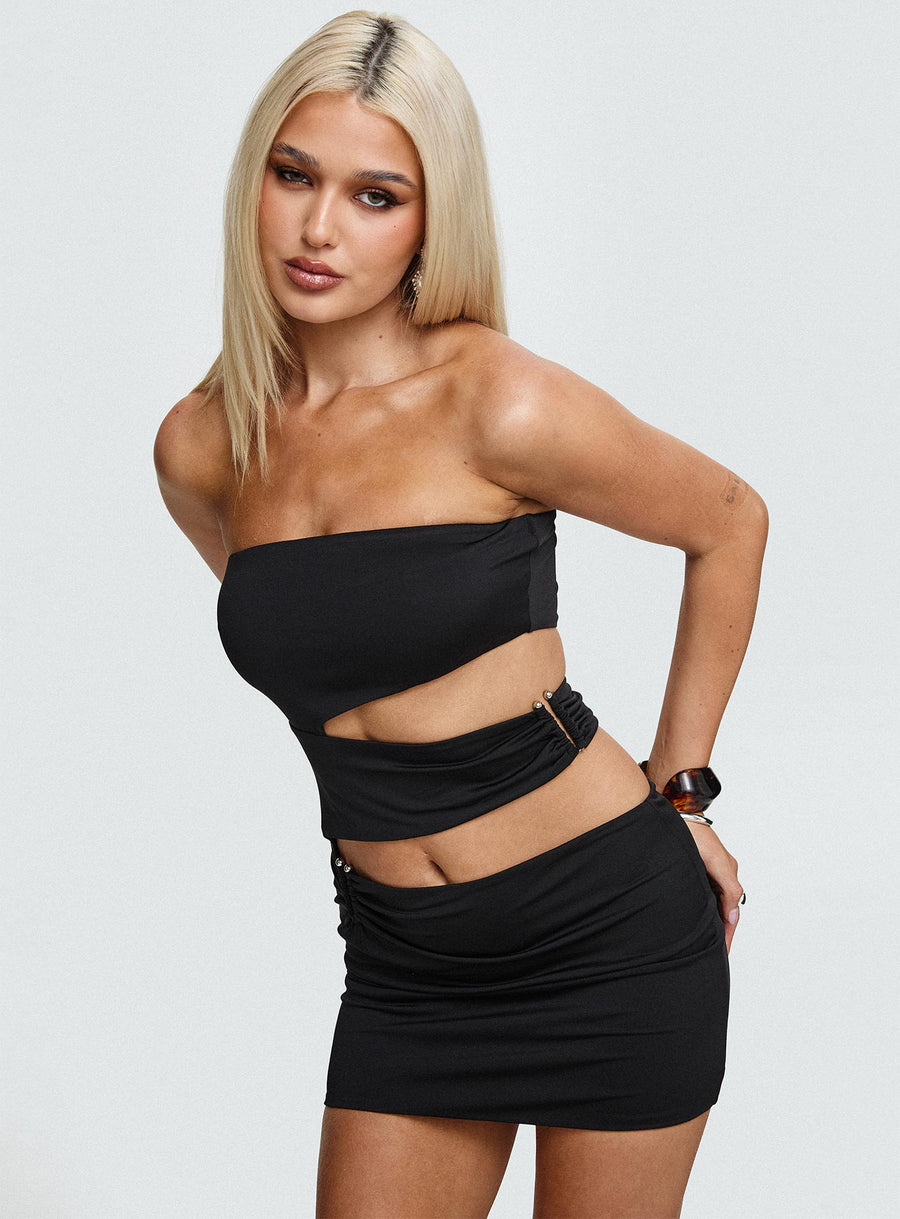Headlights Strapless Mini Dress Black · photo 8