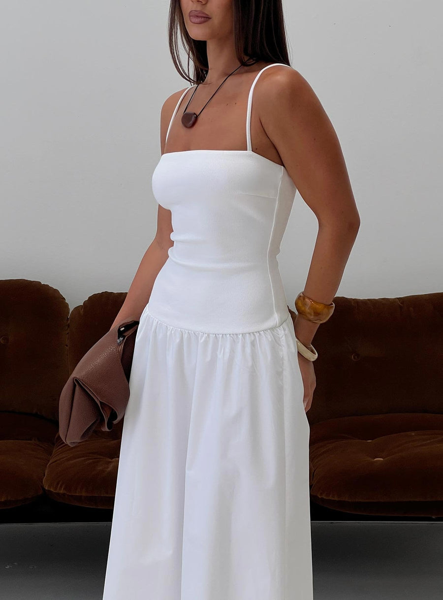 Erroll Drop Waist Knit Maxi Dress White · photo 8