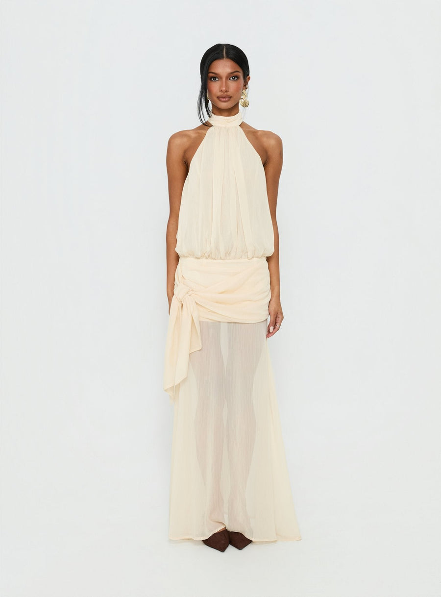 Faythe High Neck Maxi Dress Butter · photo 8