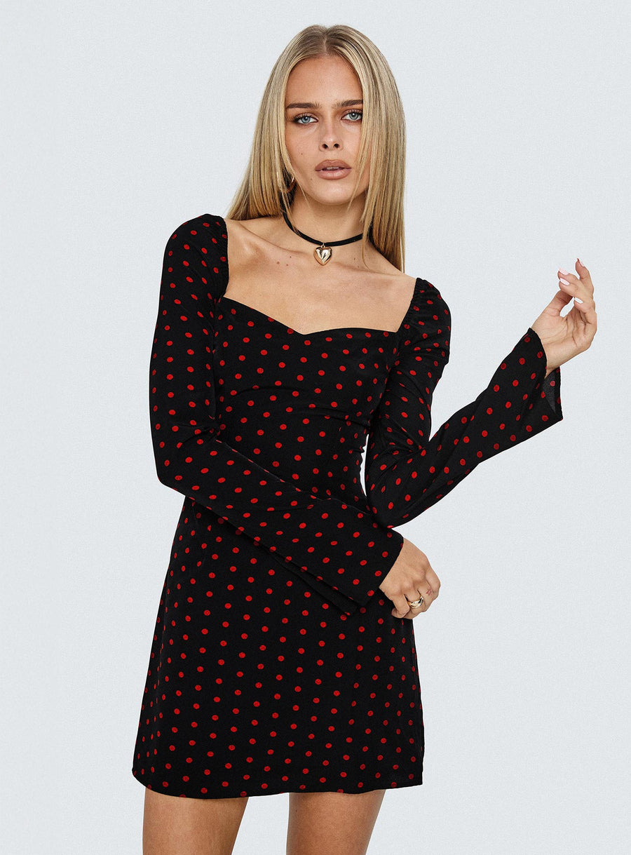 Addisen Long Sleeve Mini Dress Polka Dot · photo 8