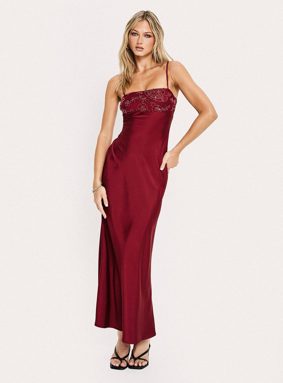 Engracia Sequin Maxi Dress Burgundy · photo 8