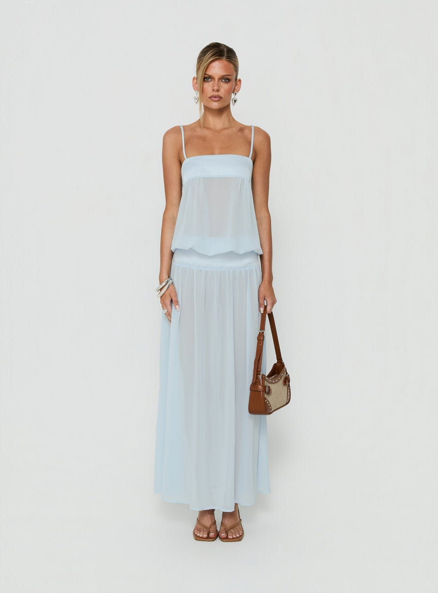 Gracia Blouson Maxi Dress Blue · photo 8
