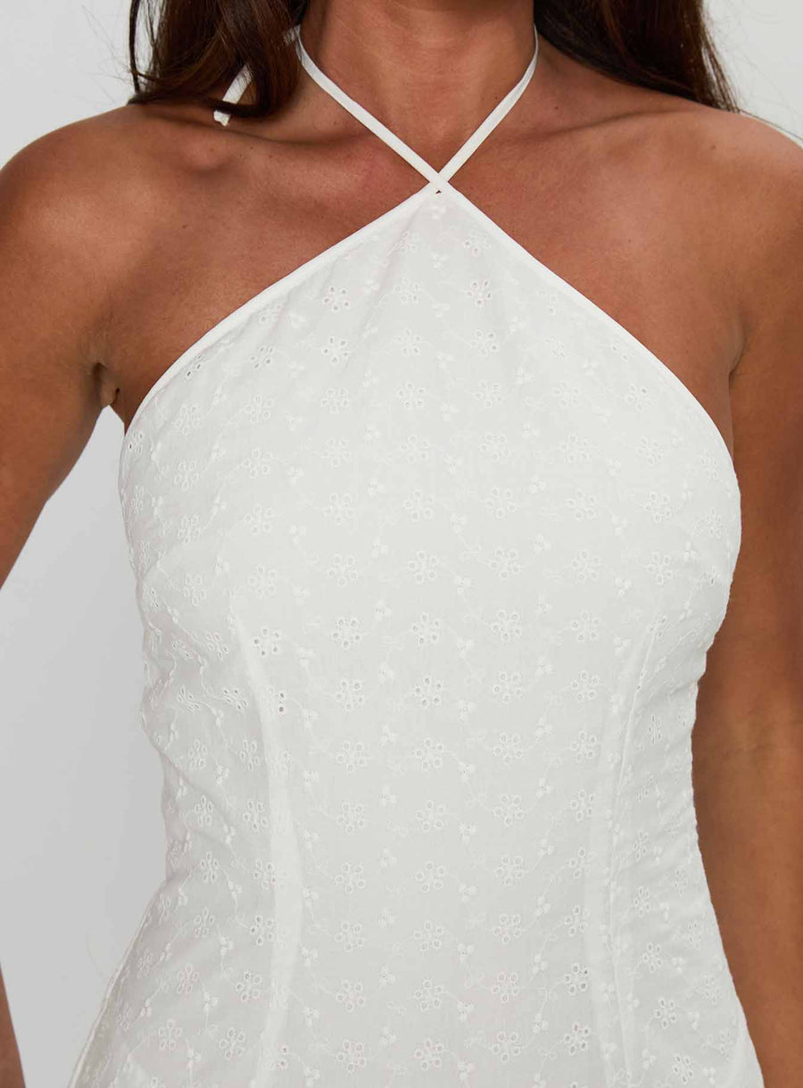 Flowerchild Halter Mini Dress White · photo 5