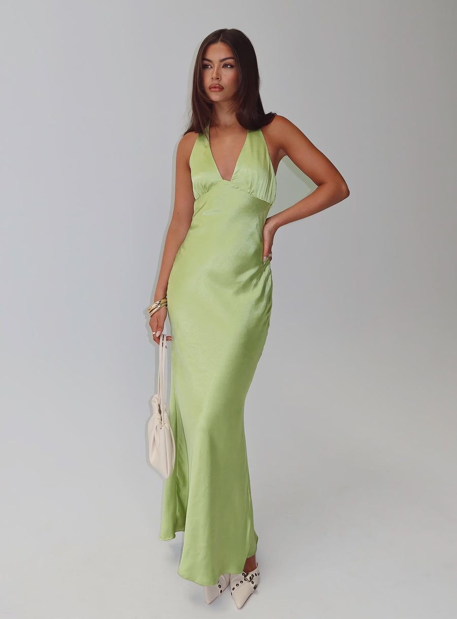Gloriana Halter Maxi Dress Green · photo 8